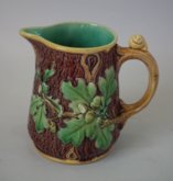 Minton Majolica Acorn and Snail Jug/pitcher