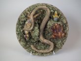 Mafra Majolica Palissy Snake, Lizard and Toad plate