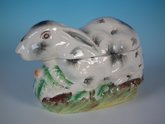 Staffordshire Pottery Rabbit Tureen & Cover