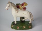 Small Staffordshire Prattware Horse Figure