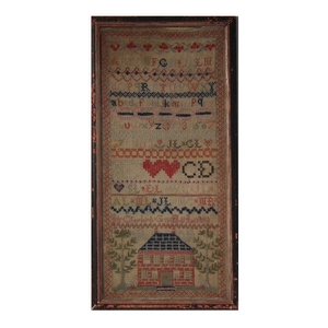 Scottish Sampler With House, c.1830