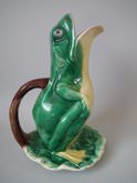 Large English Majolica frog jug/pitcher