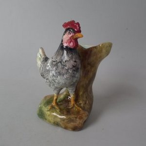 Delphin Massier Majolica Hen Figural Vase