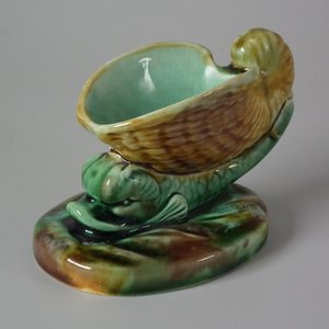 Wedgwood Majolica Dolphin and Shell Salt