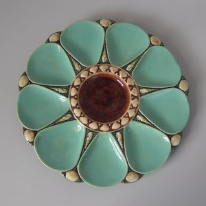 Minton Majolica 9 Well Oyster Plate