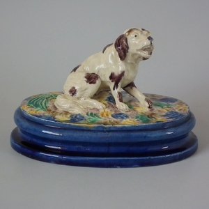 Majolica Spaniel Figure
