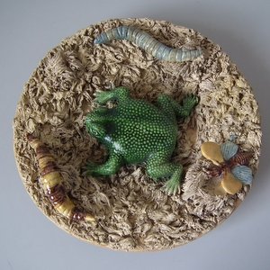 F.Gomes D'Avellar Palissy Majolica Toad Plate