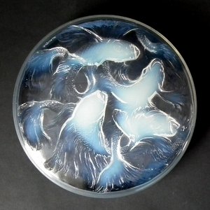 Rene Lalique Clear & Opalescent Glass 'Cyprins' Box 