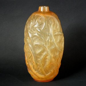 Rene Lalique Glass 'Ronces' Vase. Butterscotch Colour