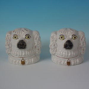 Pair Staffordshire Spaniel Sash Window Stops