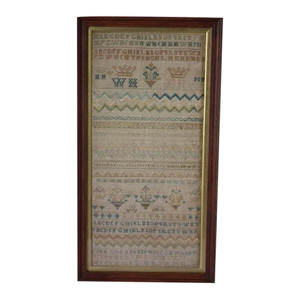 Antique Band Sampler, 1727, by Mary Harison