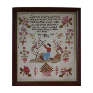 Antique Sampler, 1844, by Elizabeth Cliff