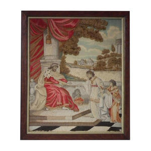 Antique Georgian Silkwork Embroidery of David & Abigail