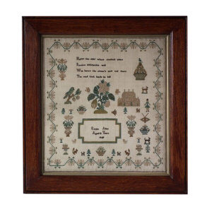 Antique Sampler, 1840, by Emma Allen Aged 12