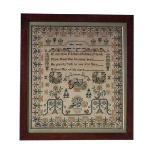 Antique Sampler, 1843, by Eliza Harness