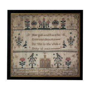 Antique Sampler, 1814, by Mary Frost