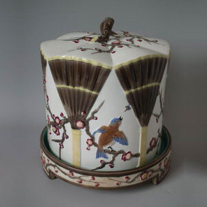 Wedgwood Majolica cheese dome & stand