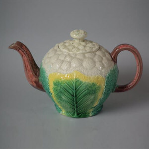 Copeland Majolica Cauliflower Teapot