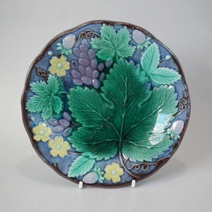 Gustafsberg Majolica grape & strawberry plate