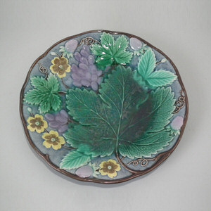 Gustafsberg Majolica grape & strawberry plate