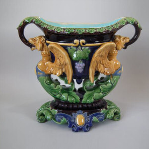 Minton Majolica Winged Lioness Centerpiece