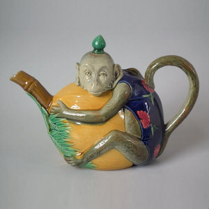 Minton Majolica Monkey Teapot