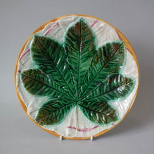 George Jones Majolica Horse Chestnut Plate