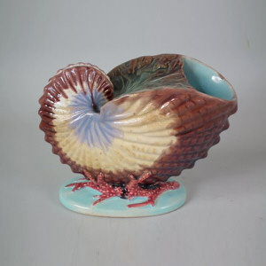 Copeland Majolica Shell & Coral Spoon Warmer