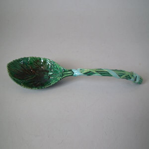 George Jones Majolica Strawberry Serving Spoon