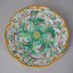 English Majolica Grape Plate