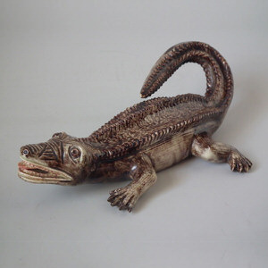Small Palissy Majolica Alligator figure