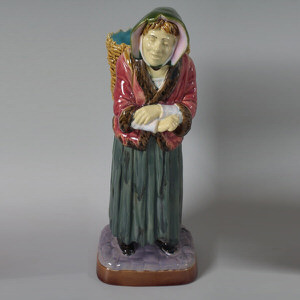 Brownfield Majolica Peasant woman figure