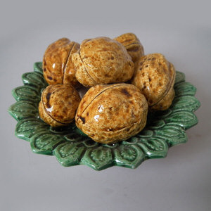 Mafra Majolica Palissy walnut plate
