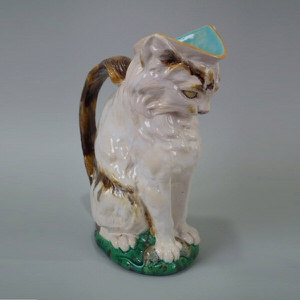 Minton Majolica cat with mouse jug/pitcher