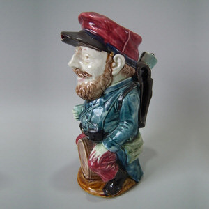 Onnaing Majolica 'Drunken Army Reservist' pitcher