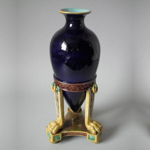 George Jones Majolica amphora vase