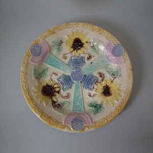 Samuel Lear Majolica sunflower & citrus slice plate