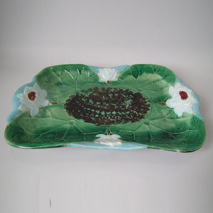 Holdcroft Majolica pond lily tray