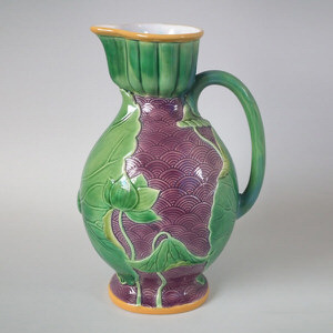 Minton Majolica lily pad pitcher