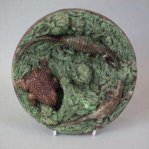 Mafra Palissy Majolica Lizard and Toad Plate