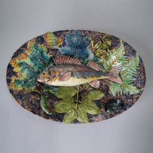 Thomas Sergent Majolica Palissy Fish Platter