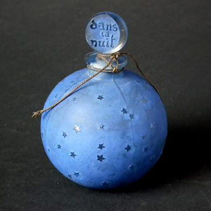 René Lalique Clear with blue staining Glass 'Dans Le Nuit' Perfume
