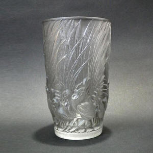 Rene Lalique Fume Glass 'Coqs Et Plumes' Vase