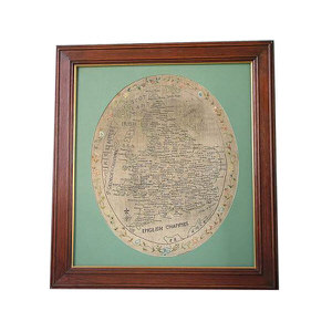 Antique Sampler, Large 1799 Silkwork Map Sampler by Sarah Pope