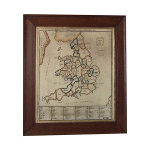 Antique Sampler, C.1800 Sq. mileage Map sampler by Ann Prosser