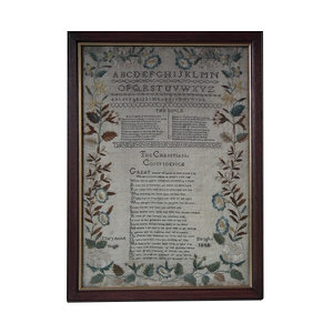 Antique Sampler, 1832 Religious Irish Sampler by Mary Anne Enright