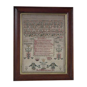 Antique Sampler, 1832 Verse Sampler by Jane C H Bowlby