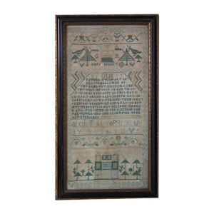 Antique Sampler, 1756 Lords Prayer Sampler by Mary Gregory