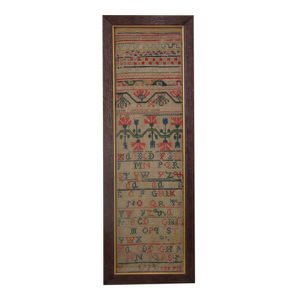 Antique Sampler, 1735 Band Sampler by Ann Pid