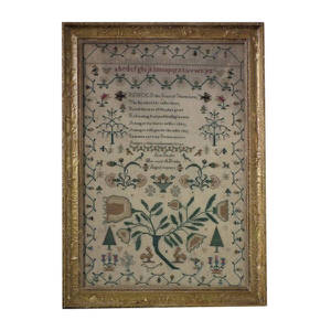 Antique Sampler, 1836 Rose of Sharon Sampler by Ann Baylis